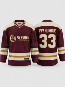 เสื้อฮอกกี้น้ำแข็ง Fly Humble สำหรับผู้ชาย คอวี แขนยาว ระบายอากาศได้ดี ผลิตจากโพลีเอสเตอร์ ชุดกีฬาสำหรับผู้ใหญ่ ทรงปกติ สั่งทำได้รวดเร็ว - Product Image 2