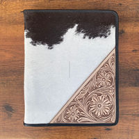 Nouveau porte-certificat en cuir véritable usiné à la main de taille A4 portefeuille multifonctionnel en cuir de vachette avec fermeture à glissière et reliure à anneaux