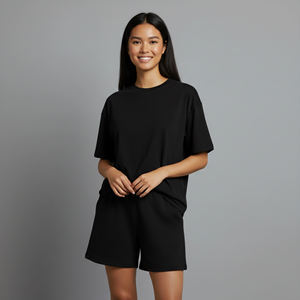 New Summer Casual Wear 100% Cotton Solid Color Women's 2 Piece Set Regular Fit Breathable - Product Image 6