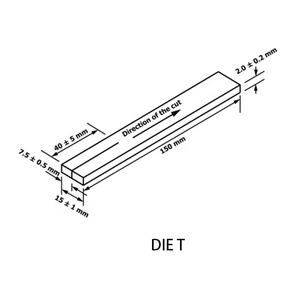 Darsen ASTM D624 Troquel de corte B C Forma de T para prueba de desgarro Fabricación de muestras Cortador de muestras de goma - Product Image 6