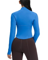 Hauts de yoga confortables en polyester, veste zippée intégrale pour femmes, vêtements de sport, hauts ajustés extensibles dans les quatre sens