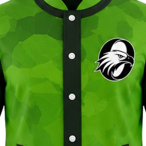 Green Black Baseball <b>Jacket</b> Full Zip Long Sleeve Sports Team Uniform <b>Lightweight</b> Comfortable Outerwear for Game - Product Image 5