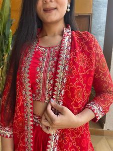 Robe traditionnelle indienne et pakistanaise pour femmes, Salwar Kameez, longue, en coton brodé, coupe ample, tenue de mariage - Product Image 5
