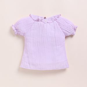 Lilac Premium Quality Organic <b>Muslin</b> Frill Top Set <b>Baby</b> Clothing Sets - Product Image 3