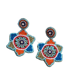 ต่างหูลูกปัดลายดอกไม้แบบแมนดาลาทำมือต่างหูลูกปัดหลากสีตามสั่งสำหรับผู้หญิงเครื่องประดับงานปาร์ตี้ในราคาที่ดีที่สุดต่างหูลูกปัด - Product Image 1