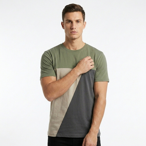 Camiseta de Hombre al por Mayor, Estilo Block Panel, Mezcla de Algodón de Alta Calidad, Informal, Personalizable, Fábrica de Ropa Sialkot - Product Image 5