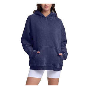 Sudadera con Capucha Unisex Extra Grande de Felpa Francesa de Poliéster y Algodón Lavado al Ácido, Estilo Vintage, con Bolsillo, para Invierno, Ropa Urbana - Product Image 2