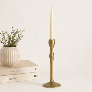 Modern Minimalist <b>Brass</b> Taper Candle <b>Holder</b> Elegant Sculptural Metal <b>Candlestick</b> Stand for Wedding Centerpieces And Home Decor - Product Image 2