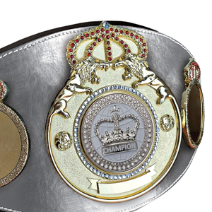 High Quality premium Silver Championship Belt with Crown Design Engravable Sports Title Belt for Events - Product Image 2