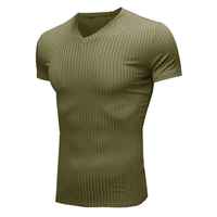 Chemise de performance pour homme de haute qualité, plusieurs options de couleurs, design rayé, t-shirts tendance respirants à manches courtes