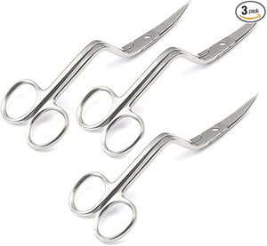 Tijeras Curvas Dobles de Acero Inoxidable Aprobadas por ISO, Tijeras Profesionales Curvas para Adelgazar Tela, para Máquina/Costura y Bordado - Product Image 5