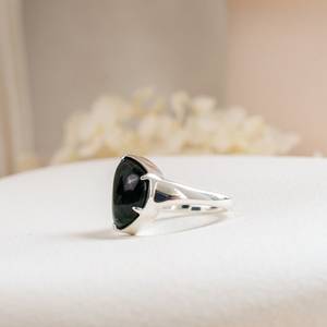 Anillo llamativo de ágata musgosa natural, plata de ley 925, anillo de cóctel vintage, joyería hecha a mano, regalo para mujer - Product Image 3
