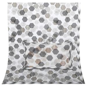 Juego de Sábanas de Algodón Puro de Diseño con Estampado de Hexágonos Grises y Funda de Almohada, Venta al Por Mayor - Product Image 2
