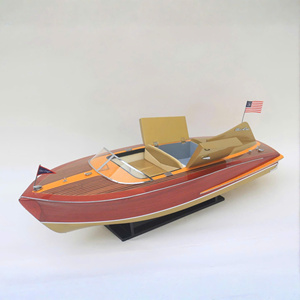 CHRIS CRAFT COBRA 1955 (CABEZA METÁLICA DORADA) Modelo de lancha rápida americana de madera hecho a mano por fabricante vietnamita - Product Image 1