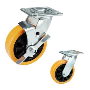 5 "Lenk rollen mit Schraubens icherheit Doppel verriegelung und Polyurethan schaum No Noise Wheels Heavy Duty <span class=keywords><strong>Caster</strong></span> - Product Image 4