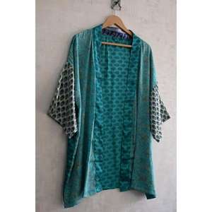 Kimono de Seda Hecho a Mano, Sexy, para Mujer, Camisón Corto Estampado, Ropa de Dormir para Novia, Ropa de Dormir para Boda - Product Image 4