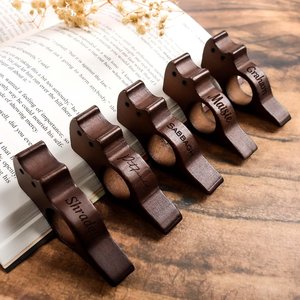 Support de livre en bois personnalisé pour le pouce, lecteur de livre à une main, porte-page, accessoire de lecture en bois fait main, vente en gros - Product Image 4