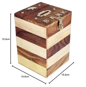 Tirelire en bois - Boîte à monnaie - Boîte à billets - Article cadeau pour enfants - Product Image 3