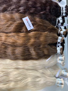 Precio al por mayor Cabello humano virgen Remy vietnamita de Hanoi, extensiones onduladas a granel, puntas gruesas, 20-24 pulgadas, 100g, súper colores - Product Image 3
