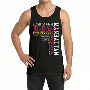 Camiseta sin mangas para hombre, chaleco de gimnasio, camiseta sin mangas ajustada, estampado gráfico personalizado, precio al por mayor, ropa deportiva de alto rendimiento, camisetas sin mangas - Product Image 1