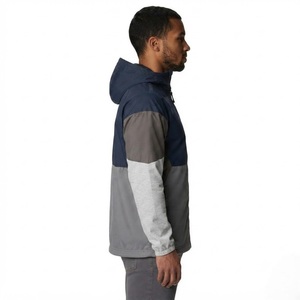High Performance Men's Hooded Panel Windbreaker <b>Jacket</b> Lightweight Full Zip Outdoor Trekking Training Wind Resistant Shell - Product Image 6