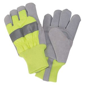 Cowhide Split Leather Industrial Safety Gloves with Knit Wrist <b>Cuff</b> Canadian Rigger Construction Design for Hand <b>Arm</b> Protection - Product Image 1