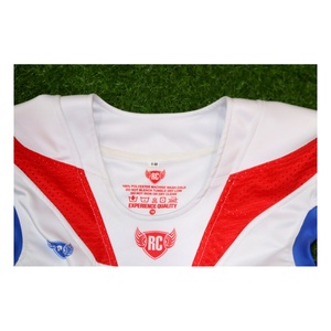 Maillot de football américain blanc et rouge personnalisé, uniforme sportif d'équipe, vêtements de performance, manches courtes, séchage rapide - Product Image 2