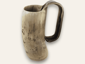 Jarra Artesanal de Cuerno para Beber, Estilo Vikingo Medieval, Color Marfil Medianoche, Hecha a Mano, Rústica, para Bar, Coleccionable, Regalo para el Hogar y el Bar - Product Image 4