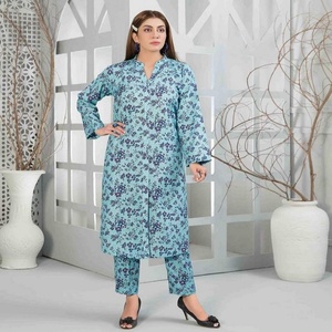 Combinaisons 2 pièces en coton Khaddar, magnifiquement conçues, pour femmes, vêtements quotidiens indiens et pakistanais. - Product Image 6