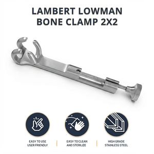 เครื่องมือผ่าตัดกระดูกแบบออร์โธปดิกส์ สแตนเลสสตีล ยี่ห้อ Lambert-Lowman รุ่น Bone Clamp ขนาด 7 นิ้ว ปากจับ 2x2 แฉก กว้าง 1 นิ้ว - Product Image 5