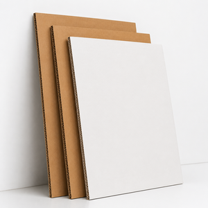 แผ่นกระดาษลูกฟูกสีน้ำตาลขาวพิมพ์ลายตามสั่ง กระดาษแข็งแบบหนาพิเศษ - Product Image 1