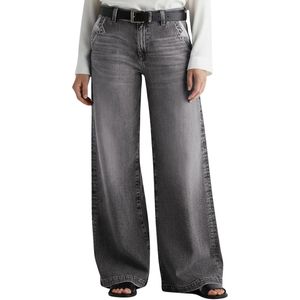Jeans en denim pour femmes sur mesure, 100% coton, pantalon à jambes larges, détail de revers coupé, style décontracté, streetwear contemporain - Product Image 6