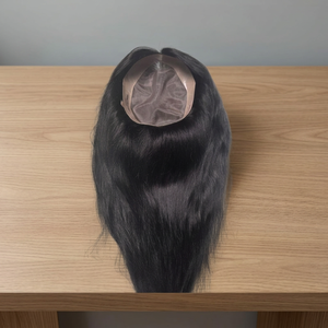 Peluca de cabello humano negro natural largo, base mono, calidad premium, cabello Remy, cabello indio para mujeres - Product Image 3