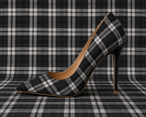 Chaussures à talons aiguilles personnalisées à motif écossais pour mariage, chaussures de soirée pour femmes, fournisseur en gros - Product Image 4
