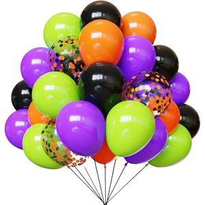 67 Palloncini in Lattice da 12 Pollici Neri, Arancioni, Viola e Verdi per Decorazioni di Compleanno e Halloween - Product Image 1