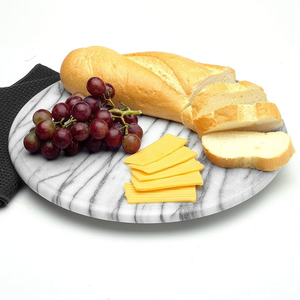 Plateau tournant en marbre blanc avec bord doré pour desserts, cosmétiques et rouges à lèvres – Meilleur prix - Product Image 5