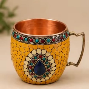 Best Quality Pure Copper Yellow Moscow Mule Mug with <b>Smooth</b> Handle for Party & Bar Use Metal Drinkware - Product Image 1
