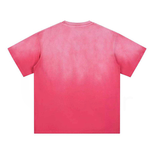 Camiseta de Algodón Lavado con Cuello Redondo, Manga Corta, para Hombre, Estilo Casual, Tie-Dye, Tejido de Punto, Corte Regular, Color Sólido - Product Image 2