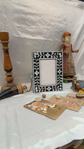 Square Contemporary Bone Inlay Image <b>Frame</b> Decorative Handcrafted <b>Picture</b> Showcase Tabletop Display Product - Product Image 5