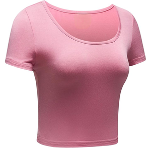 Crop top pour femme en matière durable, disponible en gros, logo/couleurs personnalisables, anti-plis, qualité supérieure - Product Image 3