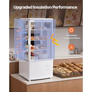 Vetrina Refrigerata Commerciale da Banco per Pasticceria, 3 Cu.Ft./85L, 3 Ripiani, Illuminazione LED, Alimentazione Elettrica con Refrigerazione - Product Image 6