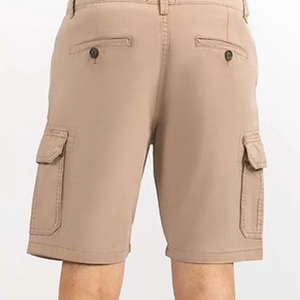 Men's <b>Lightweight</b> 100% Cotton Knitted <b>Cargo</b> <b>Shorts</b> with Quick Dry Drawstring Closure Front Logo Pockets OEM Service - Product Image 2