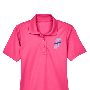 เสื้อโปโลผู้หญิงสีบานเย็น ปักลาย แขนสั้น คอปก ผ้าคอตตอนผสม สวมใส่สบาย เหมาะสำหรับกอล์ฟ ธุรกิจ และลำลอง - Product Image 2