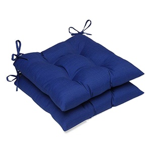 Soft cotton square chair pad solid tone cozy support thick <b>filling</b> comfortable washable seat base - Product Image 2