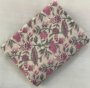 Tissu en coton doux à motif floral, imprimé indien fait main au bloc, pour confection de vêtements d'été et chemises au mètre - Product Image 6