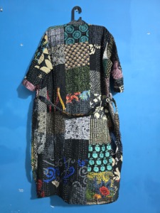 Veste Kantha faite main, Kimono japonais, Robe de plage bohème, Manteau ceinturé, Printemps-Été, Décontracté, Patchs en soie, Respirant, Séchage rapide - Product Image 6