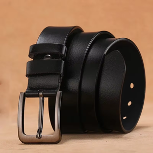 Cinturón Casual de Cuero Genuino para Hombre Sinevy Sports, Hebilla de Cobre Rectangular, Diseño Sólido y Duradero, Color Negro - Product Image 6