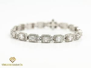 Pulsera de Diamantes Cultivados en Laboratorio Certificados por IGI, Corte Redondo, Diseño Ilusión, Pulsera Eternity Hecha a Mano, Joyería con Piedra de Nacimiento para Mujer - Product Image 2