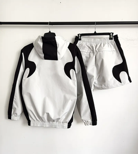 Conjunto Deportivo Corto para Hombre, Chaqueta con Cierre y Pantalones Cortos, Diseño Color Block, Reflectante, de Nailon, Personalizable - Product Image 6