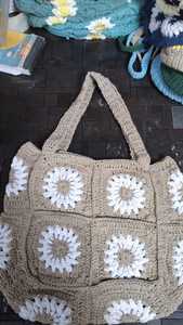 Handmade Cotton Crochet <b>Bag</b> Eco Friendly Women Tote <b>Bag</b> <b>Boho</b> Knitted Market Shopping <b>Bag</b> - Product Image 5